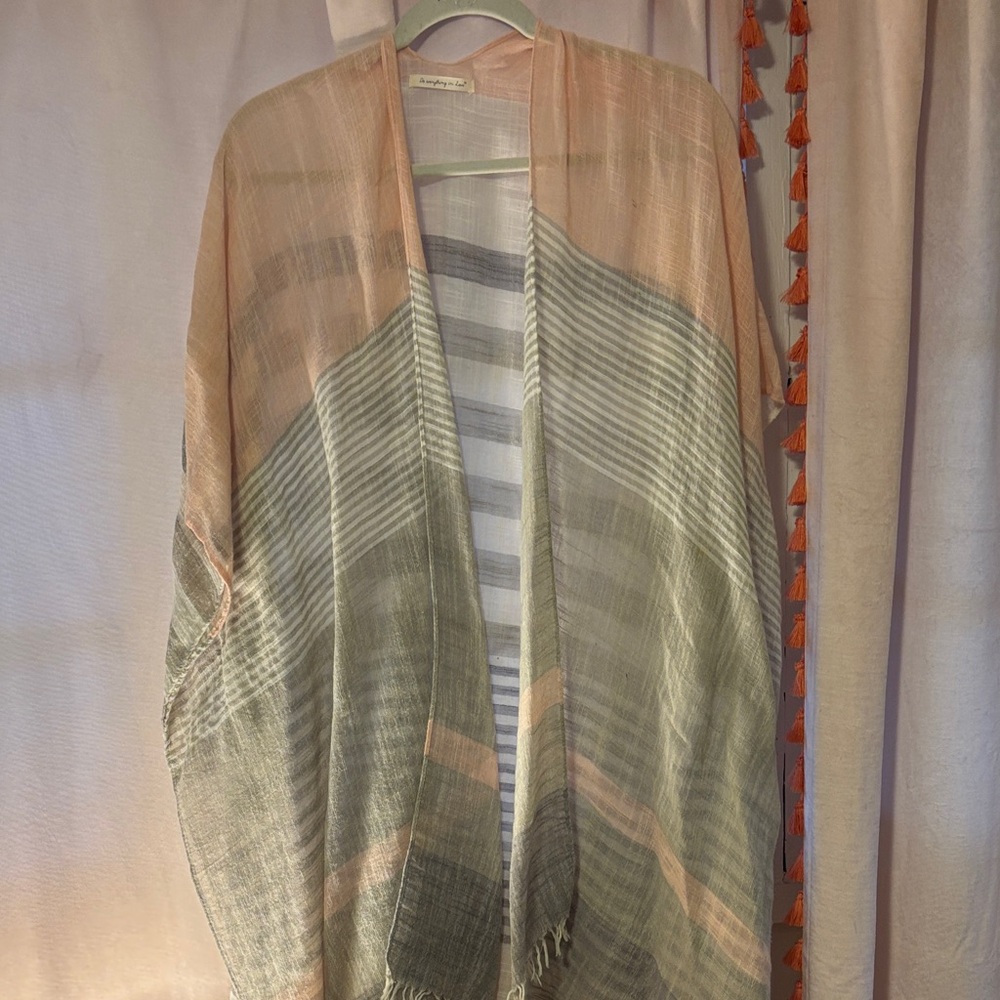 Do Everything in Love Peach and Cream Kimono